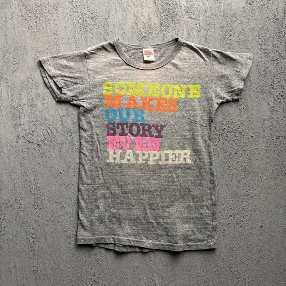Denim Dungaree T-Shirt Large 150CM Gray Japan Baby Tee